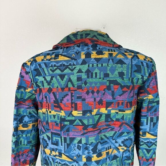 Vintage Western Aztec Tapestry Western Cowboy Cowgirl Blazer Jacket Southwest - Picture 8 of 10